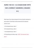 NURS 1140 CH. 1 & 2 EAQS EXAM WITH  100% CORRECT ANSWERS { GRADED  A+} 