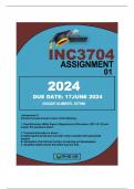 INC4804 ASSIGNMENT 1 DUE 17 JUNE 2024 Choose the best answer to each of the following: 1. Read Education White Paper 6 (Department of Education, 2001:16–18) and answer the questions below:  1.1	Inclusive Education is about 