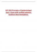 IHP 330 (Principles of Epidemiology)  Quiz 1 Exam with verified solutions  Southern New Hampshire University