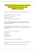 Missouri Title Insurance Producer License UPDATED Exam Questions and CORRECT Answers