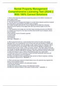Rental Property Management Comprehensive Licensing Test (2024) || With 100% Correct Solutions