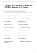 STUDENT STUDY GUIDE for APHY 101 MIDTERM Question And Answers Verified & Accurate For Guaranteed Pass |Graded A+|2024.