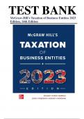 Test Bank for McGraw-Hill's Taxation of Business Entities 2023 Edition, 14th Edition by Spilker, Ayers, Barrick, Lewis and Robinson ISBN 9781265622008