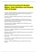 WGU C213 Accounting for Decision Makers_ Exam (Questions and Answers) 100% A+ Graded