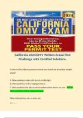 California 2024 DMV Written Actual Test Challenge with Certified Solutions.