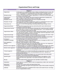 Concept list (begrippenlijst) OTD / Organization theory and design