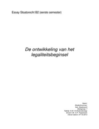 Essay staatsrecht, 'Het legaliteitsbeginsel', cijfer 7.5