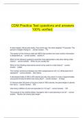   CDM Practice Test questions and answers 100% verified.