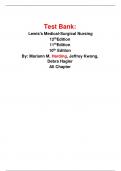 Test Bank Lewis's Medical-Surgical Nursing 12th edition,By: Mariann M. Harding, Jeffrey Kwong, Debra Hagler All Chapter, (Include 10th edition +11th edition)