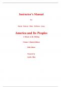 Instructor Manual With Test Bank for America and Its Peoples A Mosaic in the Making Volume 1 (Study Edition) 5th Edition By James Randy Robert Steven Linda James Jones (All Chapters, 100% Original Verified, A+ Grade) Instructor Manual (Lecture Notes Only)