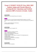 Exam 3: NUR257/ NUR 257 (New 2024/ 2025 Update) Aging and Chronic Illness in  Nursing Review | Questions and Verified Answers| 100% Correct| A Grade - Galen 