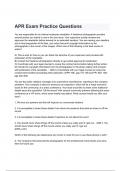 APR Exam Practice Questions with complete solutions 2024( A+ GRADED 100% VERIFIED).