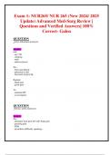 Exam 1 : NUR265/ NUR 265 (New 2024/ 2025 Updates BUNDLEDTOGETHER WITH COMPLETE SOLUTIONS) Advanced Med-Surg |Questions and Verified Answers| 100% Correct- Galen