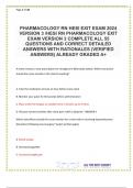 PHARMACOLOGY RN HESI EXIT EXAM 2024/HESI RN PHARMACOLOGY EXIT EXAM VERSION 3 COMPLETE ALL 55 QUESTIONS AND CORRECT DETAILED ANSWERS WITH RATIONALES (VERIFIED ANSWERS) |ALREADY GRADED A+