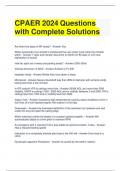 CPAER 2024 Questions with Complete Solutions