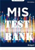 TEST BANK FOR MANAGEMENT INFORMATION SYSTEMS, 10th EDITION BY (HOSSEIN BIDGOLI, 2020) VERIFIED CHAPTERS 1 - 14