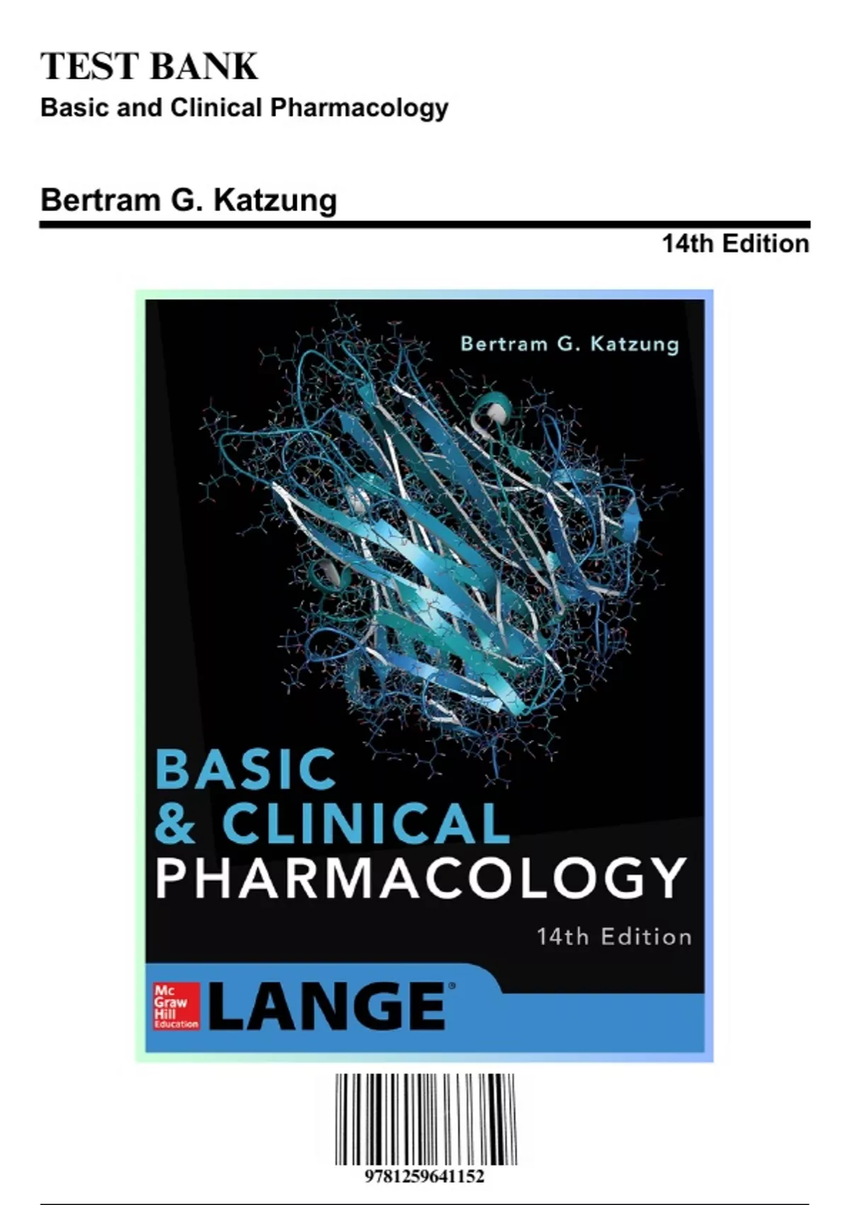 Test Bank For Basic And Clinical Pharmacology, 14th Edition By Bertram ...