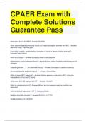 CPAER Exam with Complete Solutions Guarantee Pass