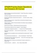 CPAER Practice Exam Questions and Answers All Correct