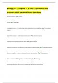 Biology 227- chapter 1, 2 and 3 Questions And  Answers With Verified Study Solutions