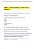 CPPA Test 2 Questions with Correct Answers