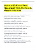 Drivers ED Facts Exam Questions with Answers A Grade Solutions