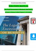 Solution Manual For The Legal Environment of Business, 14th Edition by Roger E. Meiners, Verified Chapters 1 - 22 Complete, Newest Version