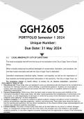 GGH2605 PORTFOLIO (ANSWERS) Semester 1 2024 - DISTINCTION GUARANTEED