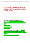 ATI ;CH RETAKE EXAM WITH QUESTIONS  AND WELL VERIFIED ANSWERS [GRADED  A+] REAL EXAM !!