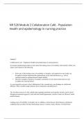 NR 528 Module 2 Collaboration Café - Population Health and epidemiology in nursing practice