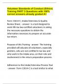 Volunteer Standards of Conduct (Ethics) Training PART 3 Questions with 100% correct answers already graded A+