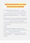 WATER RESTORATION exam IICRC QUESTIONS AND ANSWERS