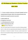 ATI RN Maternal Newborn Proctored Exam with NGN Updated 2024 Questions and Answers (2024 / 2025) (Verified Answers)