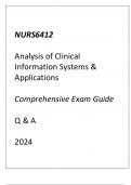 (Capella) NURS6412 Analysis of Clinical Information Systems & Applications C(Capella) NURS6412 Analysis of Clinical Information Systems & Applications Comprehensive Exam Guide Qomprehensive Exam Guide Q