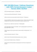 BIO 106 WSU Exam 1 Hellman Questions with 100% Correct Answers | Latest Version 2024 | Verified