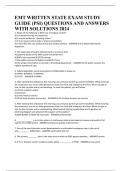 EMT WRITTEN STATE EXAM STUDY GUIDE (PSI) QUESTIONS AND ANSWERS WITH SOLUTIONS 2024