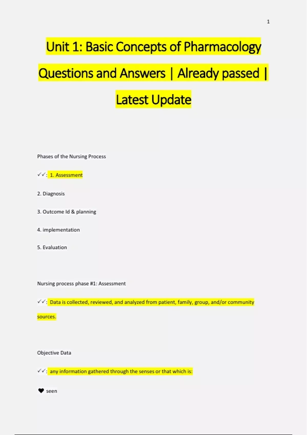 Unit 1: Basic Concepts Of Pharmacology Questions And Answers | Already ...