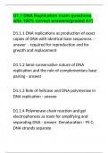 D1.1 DNA Replication exam questions with 100% correct answers(graded A+).