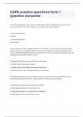 CAPA practice questions form 1 question answered (UPDATED) Question and answers verified to pass