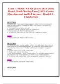 Exam 1,Exam 2 & Final Exams: NR326/ NR 326 (New 2024/ 2025 Updates BUNDLED TOGETHER WITH COMPLETE SOLUTIONS) Mental Health Nursing | 100% Correct | Questions and Verified Answers | Graded A - Chamberlain