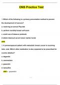 ONS Chemotherapy Immunotherapy Practice Test Questions and Answers 2024 / 2025 (Verified Answers by Expert)