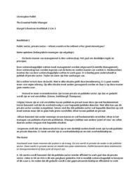 Uitgebreide samenvatting Public Management Pollitt, H1 t.m H7