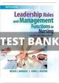 LEADERSHIP ROLES AND MANAGEMENT FUNCTION IN NURSING 9TH EDITION BY MARQUIS TEST BANK