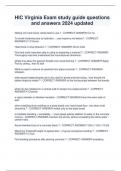 HIC Virginia Exam study guide questions  and answers 2024 updated Nailing into hard wood, whats best to use ? - CORRECT ANSWER-Cut na To avoid hardening due to hydration ....use masonry mo before? - CORRECT  ANSWER-2 1/2 Hours Heat flows in what direction