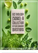 GCE Biology(5090): A Collection of Plan Diagram Questions