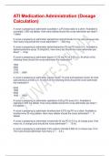 ATI Medication Administration (Dosage Calculation)