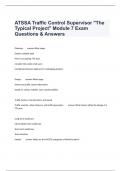 ATSSA Traffic Control Supervisor "The Typical Project" Module 7 Exam Questions & Answers