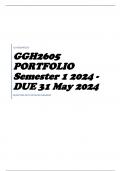 GGH2605 PORTFOLIO Semester 1 2024 - DUE 31 May 2024