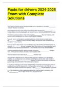 Bundle For Facts for drivers 2024-2025 Exam with Complete Solutions