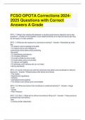 FCSO OPOTA Corrections 2024-2025 Questions with Correct Answers A Grade